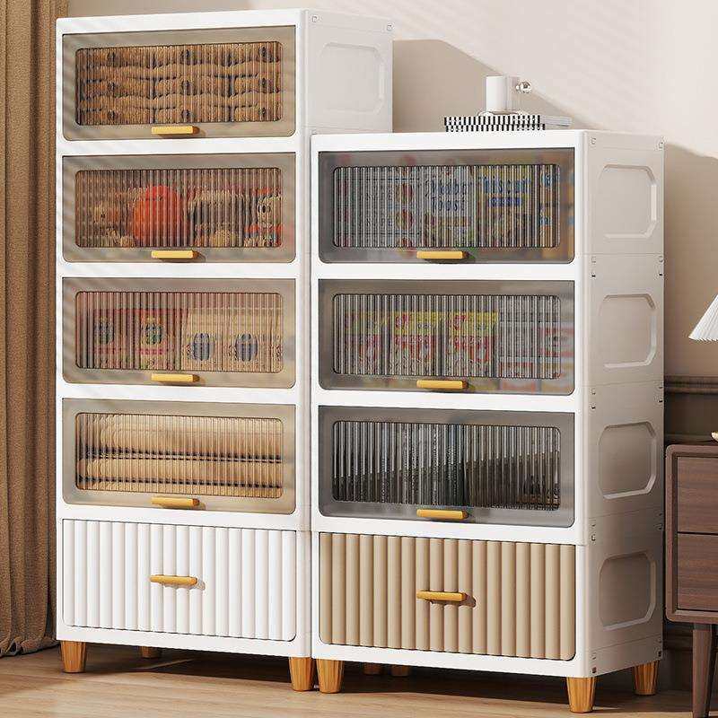 翻盖式收纳柜落地置物架抽屉式储物柜客厅多功能整理柜卧室床头柜,3C数码配件,USB灯,淘宝优惠券,粉丝福利购,淘宝优惠卷