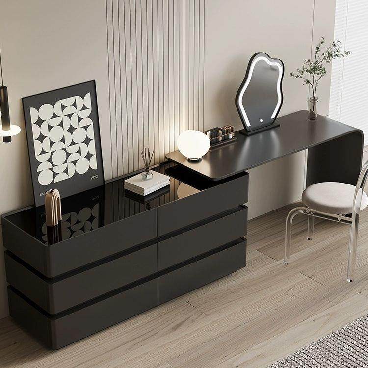 黑色梳妆台卧室现代简约全实木妆台网红床尾斗柜收纳柜一体化妆桌,电子元器件市场,其它元器件,淘宝优惠券,粉丝福利购,淘宝优惠卷