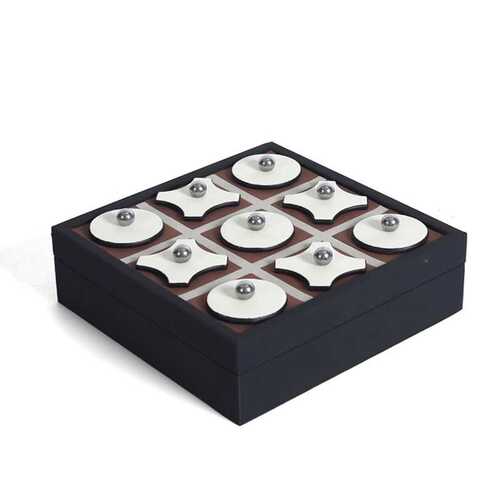 轻奢极简几何皮革棋盘XO九宫格北欧中古风造型设计款装饰艺术摆件