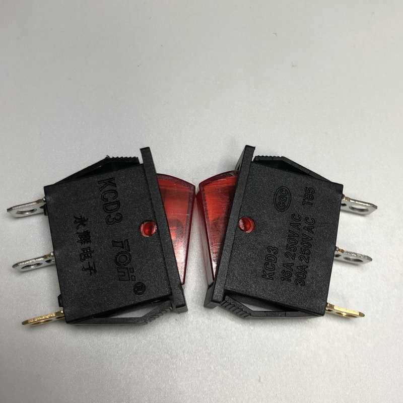 kcd3船型开关 多功能电锅防水翘板船型开关 电锅大功率带灯开关