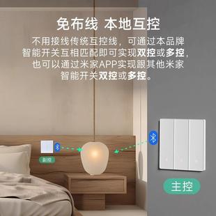 PTX平头熊AKpro智能开关零火版蓝牙mesh2.0小爱语音控制玻璃面板