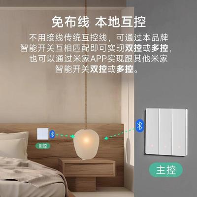 PTX平头熊AKpro智能开关零火版蓝牙mesh2.0小爱语音控制玻璃面板