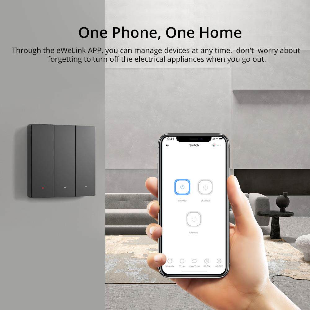 Sonoff M5 SwitchMan 86 EU Wifi按键开关智能家居墙壁定时易微联图片