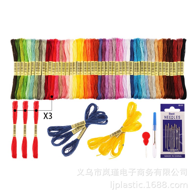 款DMC绣花线6股8米涤棉绣线144色绣线套装十字绣花线TH144