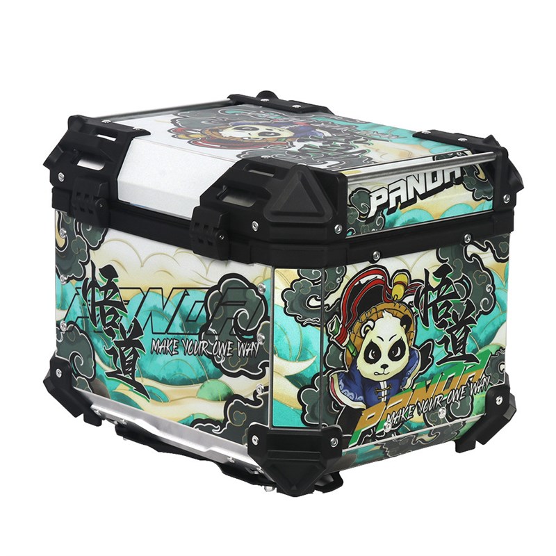 新款45L贴画摩托车铝合金快拆尾箱踏板车储物箱小牛九号电动车后