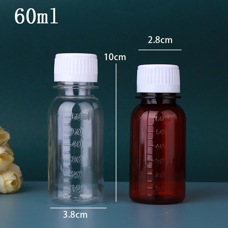 50 100 200毫升带刻度透明液体塑料瓶小瓶子分装瓶带盖小涛森