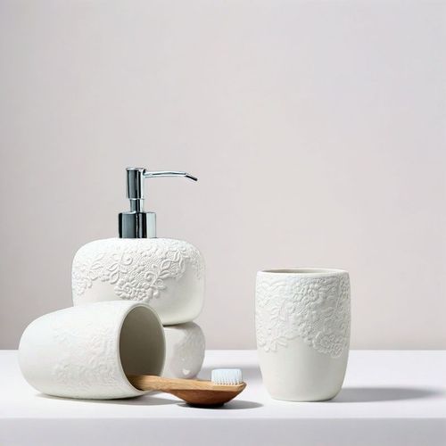 浴室洗漱套装陶瓷乳液瓶牙刷架杯子漱口杯肥皂盒皂碟卫生间收纳