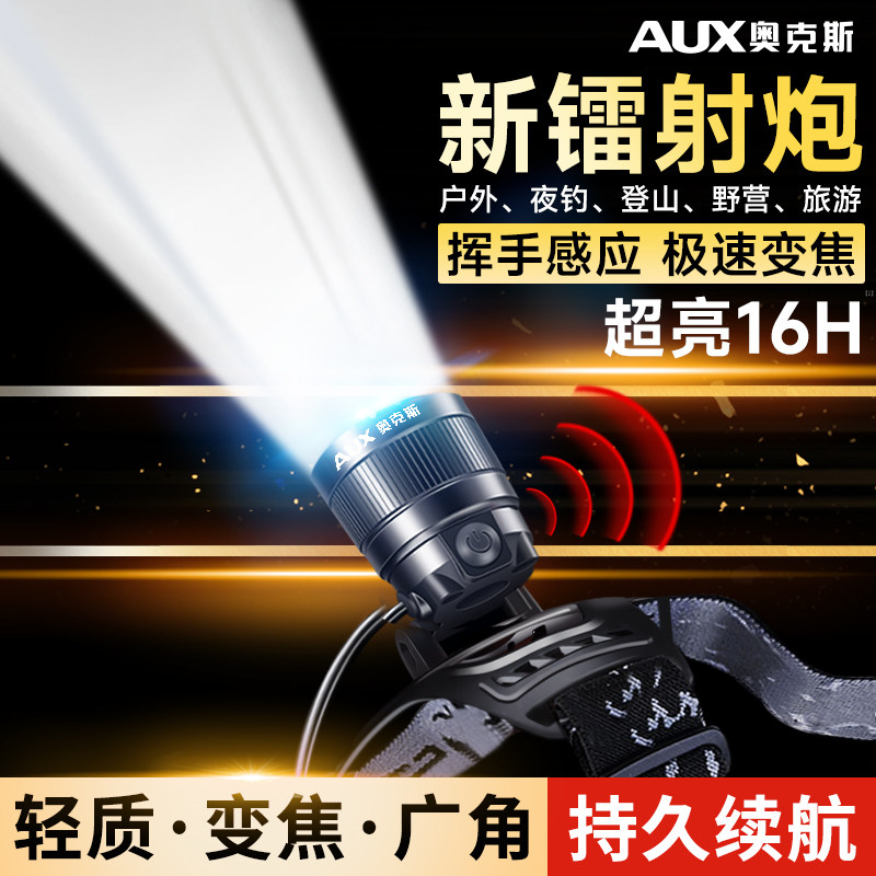 奥克斯强光超亮头灯户外
