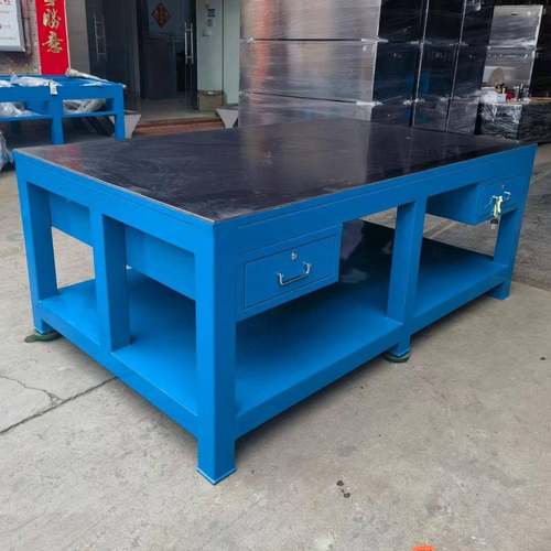 重型工作台车间模具钢板维修边机工作台飞模装配带虎钳工作台桌子
