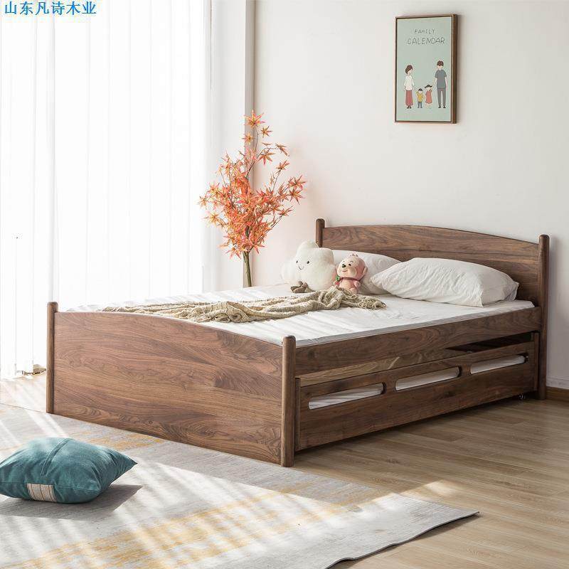 黑胡桃木子母床小户型实木拖拉床高低床宝宝儿童床樱桃木多功能床,纺织面料/辅料/配套,纺织机械配件,淘宝优惠券,粉丝福利购,淘宝优惠卷
