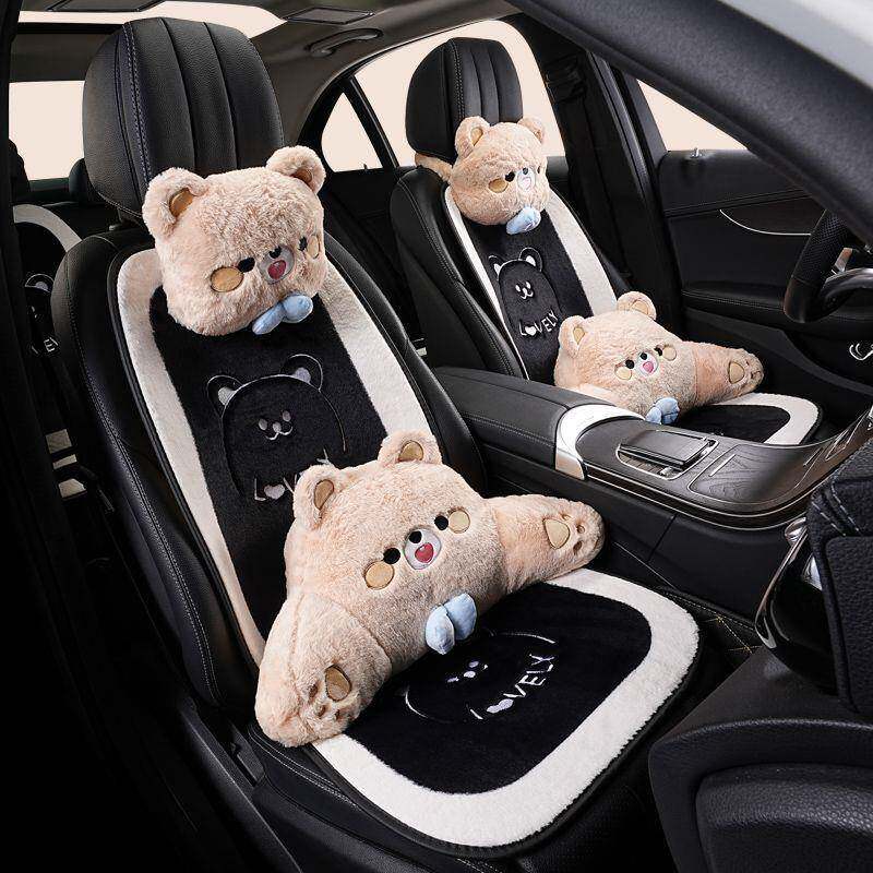 汽车头枕护颈枕座椅腰靠车内靠垫车用可爱保温保暖护腰车靠枕套装