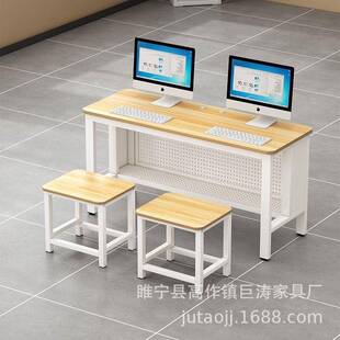 机房学校教室电脑桌多媒体微机室学生培训双人桌椅机房台式电脑桌