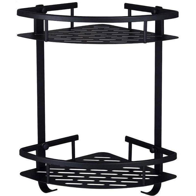 浴室置物架双层三角篮卫生间置物架黑色太空铝三角篮架收纳架