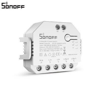 Sonoff DUALR3易微联Wifi智能开关模块双路双控卷帘电量远程检测