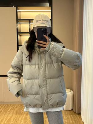 lulu羽绒服五格亚麻色鹅绒露露Wunder Puff保暖连帽羽绒外套女