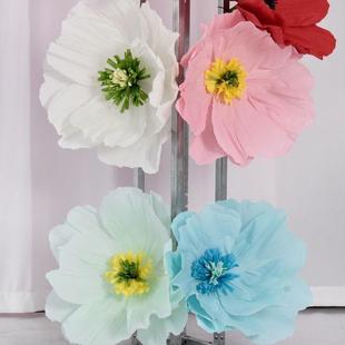 纯手工大纸花婚庆道具橱窗装饰商场路引皱纹纸艺花摄影道具高颜值