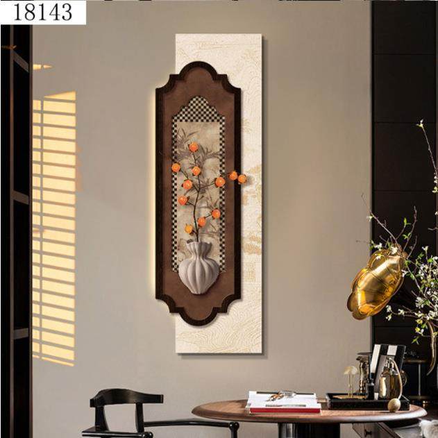 中古风入户玄关装饰画带灯法式复古客厅背景挂画走廊过道壁画