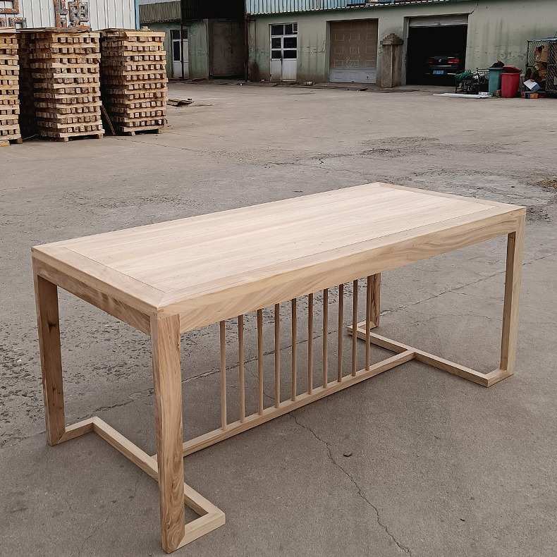 实木中式茶桌茶台泡茶喝茶桌办公画案白茬白胚老榆木家具工厂