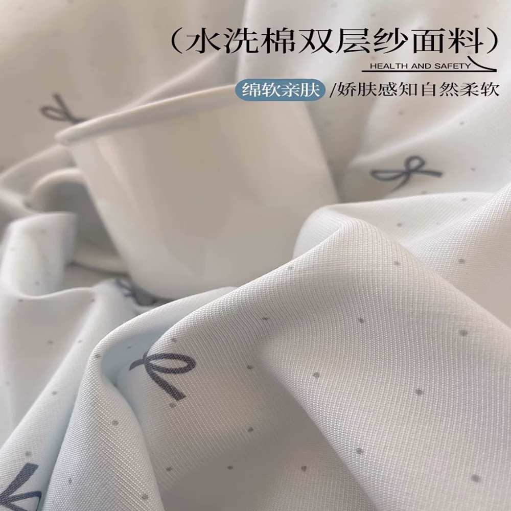 A类双层纱韩版少女心床上四件套公主风蕾丝花边被套床单床裙床品4