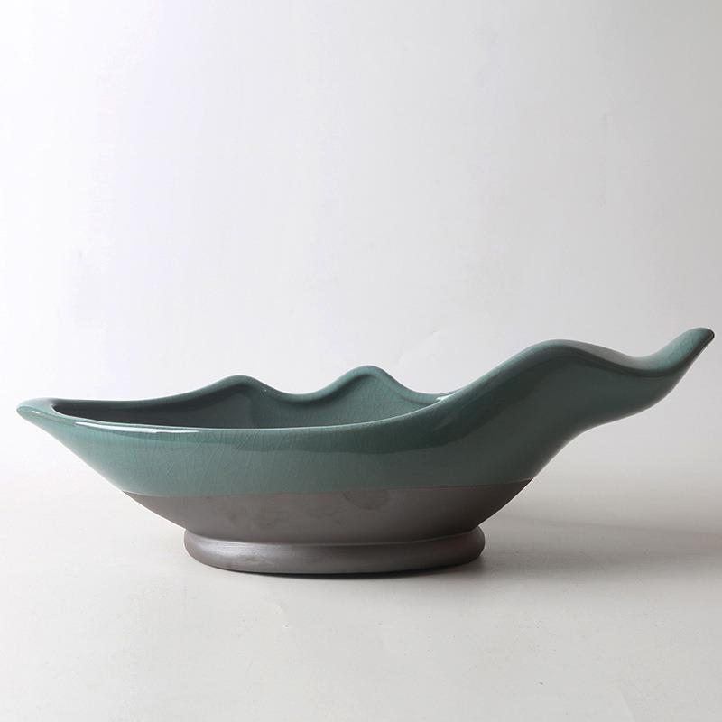 哥窑陶瓷大号假山微景观造景盆栽花器客厅办公室多肉植物花盆拼盘