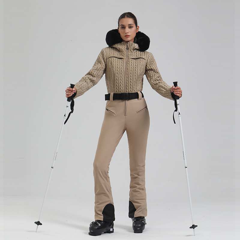滑雪服女新款专业双板防水保暖外贸防风运动户外滑雪服套装女连体