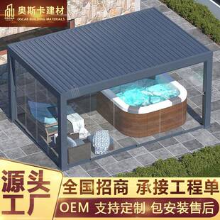 3x4遮阳挡院子户外碳化遮阳篷翻转百叶凉亭仿古铝合金凉亭花园