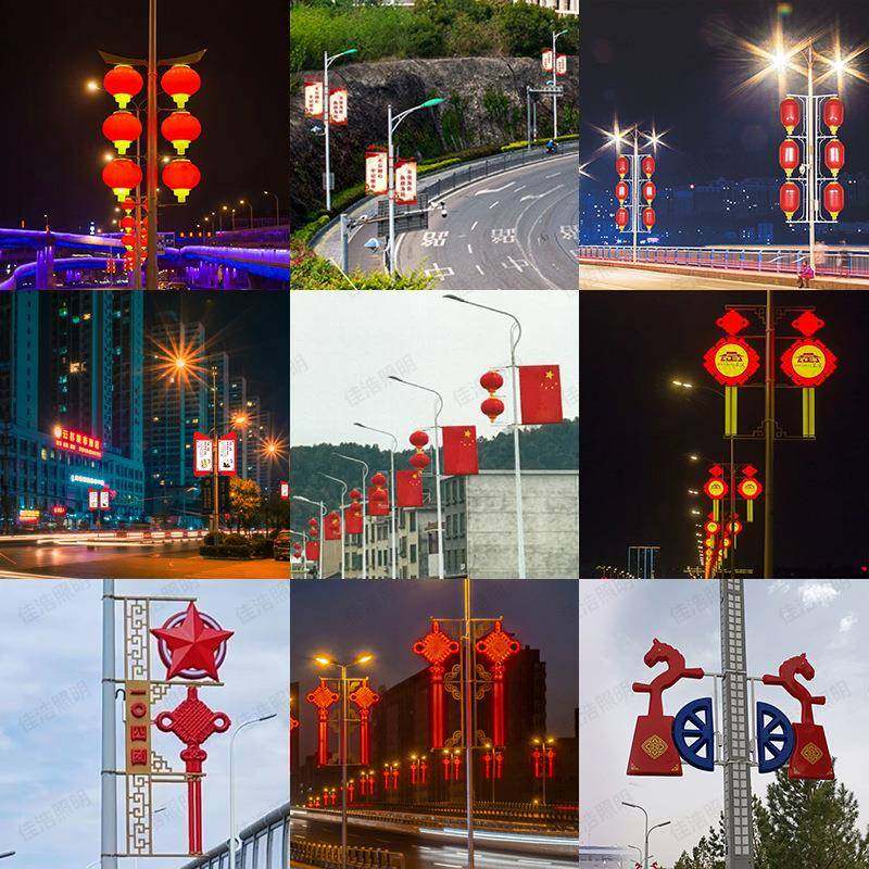 道旗吸塑灯箱醒狮子国旗防水双面发光龙广告牌防水梅桦灯饰