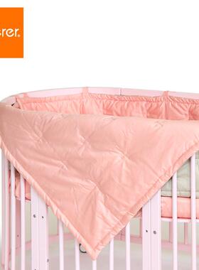 soerer婴儿床褥子被子床垫手工绗缝北欧风格加厚纯棉纯色白色粉色