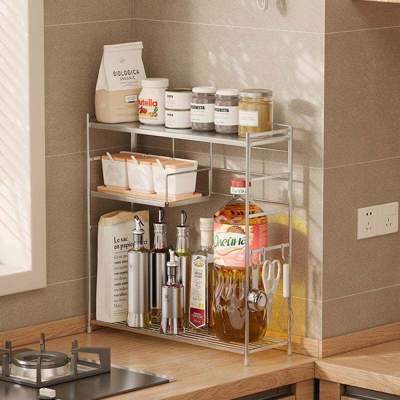 304不锈钢厨房调料品置物架极窄调味调料架子油盐酱醋收纳台面款