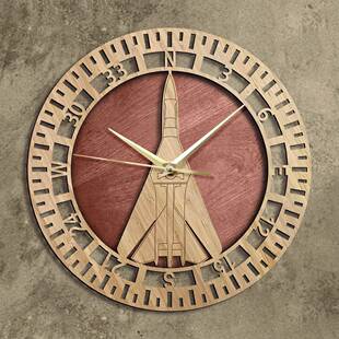 木制挂钟通用动力可变翼F-111土豚战斗轰炸机墙钟现代装饰壁钟