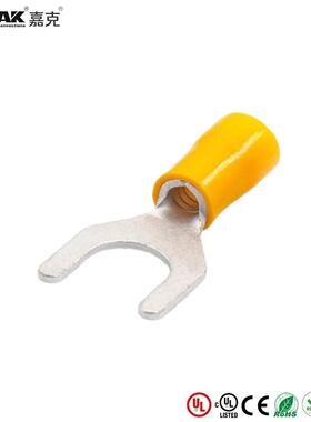 SV5.5-8预绝缘叉形端子紫铜冷压端子Y型铜鼻子U型叉端有认证KST