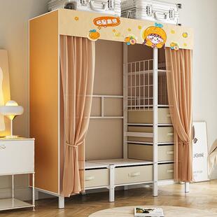 简易衣柜出租房用布衣柜家用卧室加框架钢结构收纳柜子