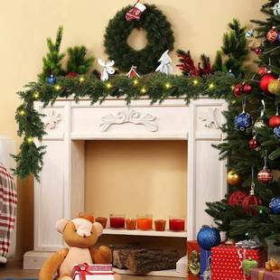 圣诞立体松柏叶藤条仿真松针TEMU爆款加密圣诞氛围装饰