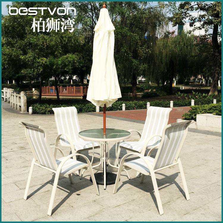 厂家直销特斯林网布桌椅户外咖啡桌椅花园休闲椅子别墅桌椅