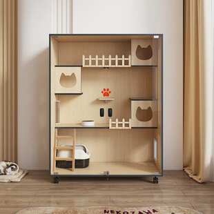 猫别墅家用豪华猫笼子全景猫柜木质猫屋室内猫舍猫窝自由空间