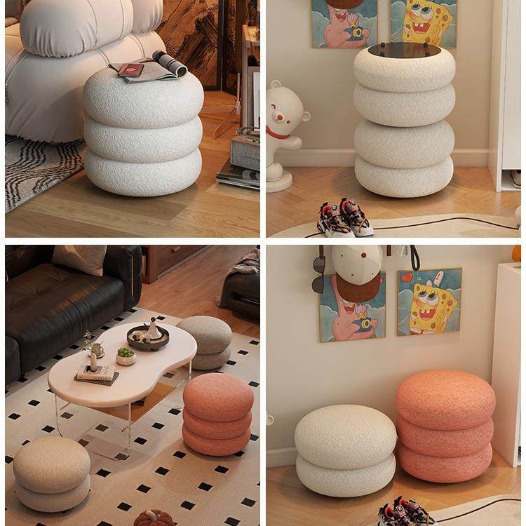 网红复古梳妆凳化妆凳女生卧室梳妆台矮凳中古风化妆椅家用矮凳子