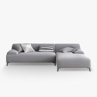 北欧风格棉麻布沙发大小户型简约现代四人客厅转角组合布艺沙发