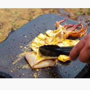 火山石烤盘石板烧烤盘大理石烧烤石头腾冲火山石盘烤肉烤盘石盘材