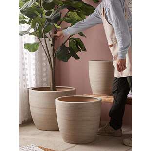 大码特大号陶瓷花盆种树发财树大口径50cm40以上栽树庭院园林花缸