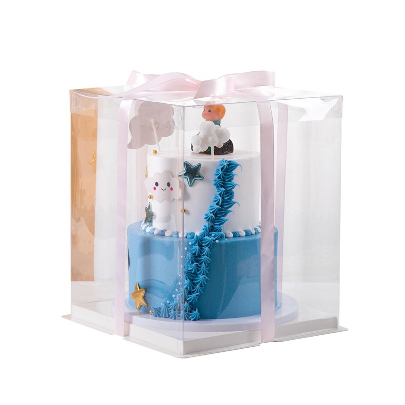 生日透明蛋糕盒子烘焙包装四六八十二寸双三层加高一次性