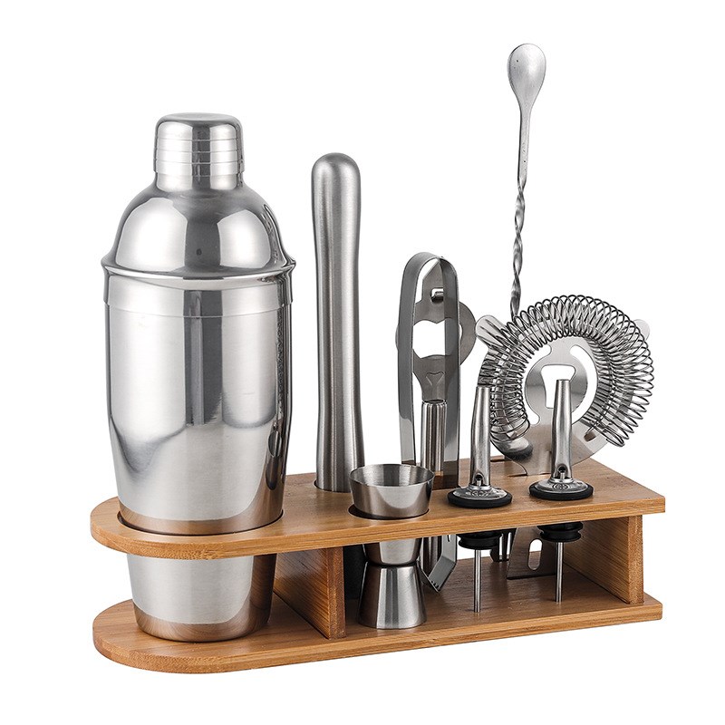 直供调酒工具10件套不锈钢调酒器套装鸡尾酒调酒杯雪克杯全套