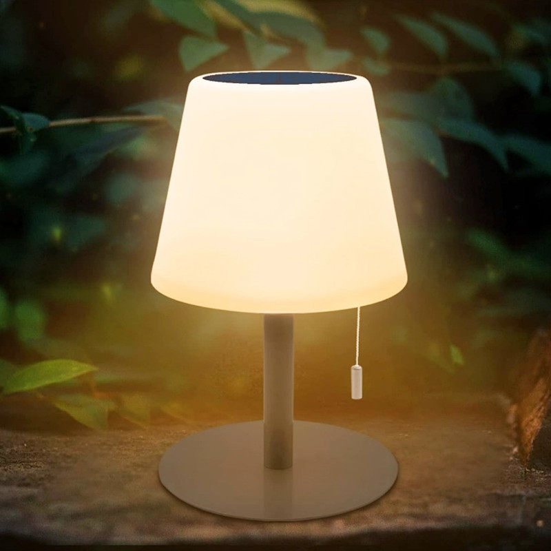 太阳能充电手动拉绳LED台灯户外防水USB充电跨境爆款露营温馨欧式
