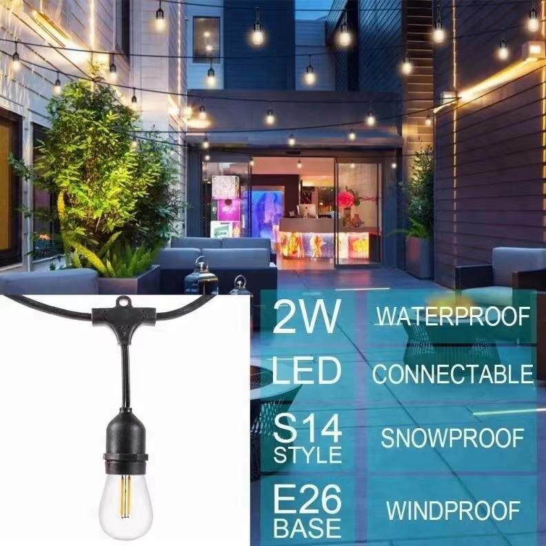 户外防水串灯装饰灯露台太阳能灯泡串灯挂灯婚庆布置led室外灯串