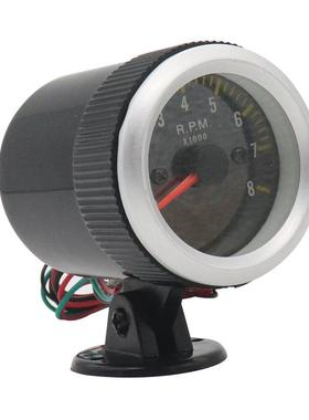 2“52mmLED测速计转速表碳纤纹面黄0-8000RPMUS时尚改装