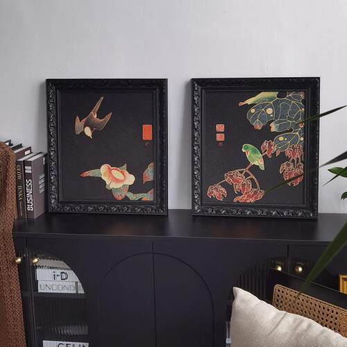 清安喜乐·燕子法式复古中国风客厅装饰画新中式玄关卧室高级挂画