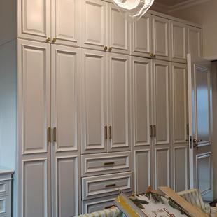 实木衣柜门板全屋家具定制白色整体衣柜实木家用开放式 衣帽间