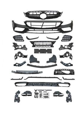 适用于奔驰E63sAMG改装大包围新款汽车改装包围前后杠中网侧裙