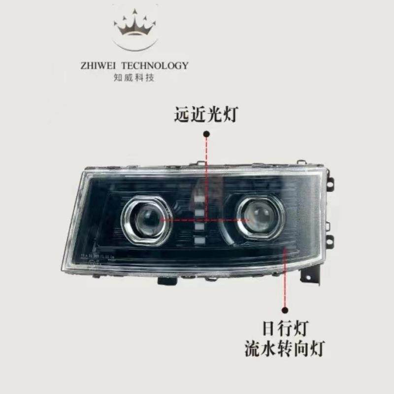 适用德龙f3000新m3000主大灯豪卡h7斯太尔led前大灯总成改装配件