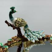 创意珐琅彩镜面托盘梳妆台托盘饰NOE复品展宝示盘古珠花卉首饰盘