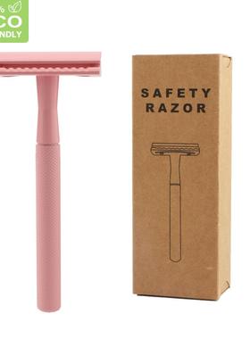 厂家供手动安全封闭式双刃直刀头金属404礼品刮刀老式剃刀胡刮毛